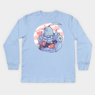 Fullmetal Alphonse and Kittens Kids Long Sleeve T-Shirt